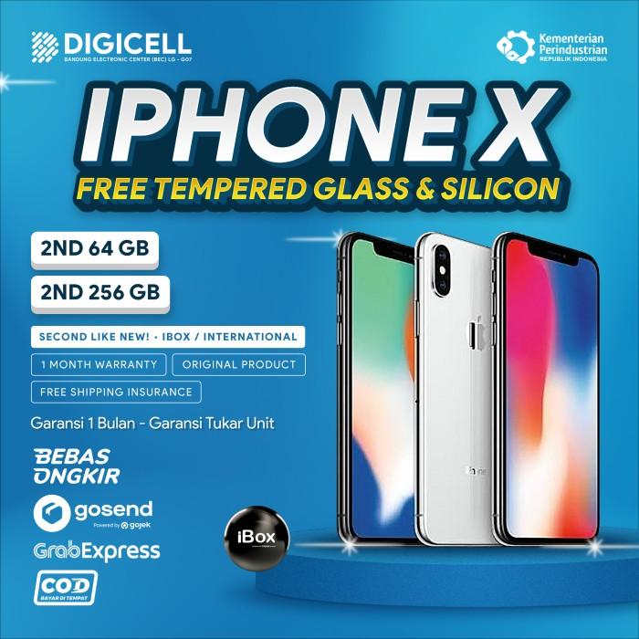 Gambar IPHONE X 64 256 GB SECOND MULUS INTER IBOX - 64 GB INTER, SILVER dari DIGICELL undefined Tokopedia