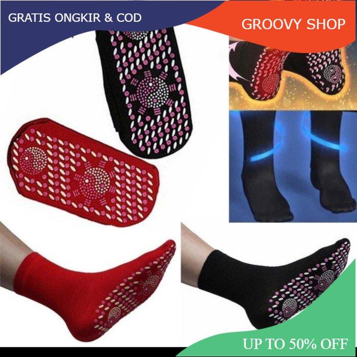 Gambar Kaos kaki tourmaline magnetik terapi akupuntur kesehatan heating socks - Hitam dari Groovy_Shop undefined Tokopedia