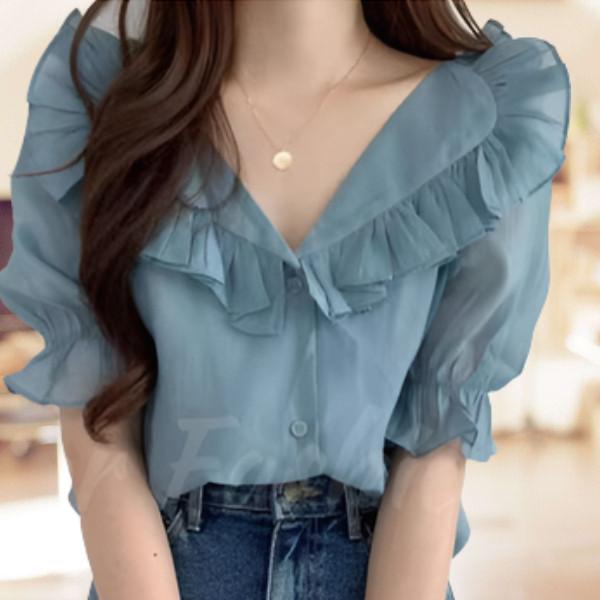 Gambar Atasan wanita 8088 baju Blouse Fuuriru Import 06 - Putih dari Suka Belanja25 undefined Tokopedia