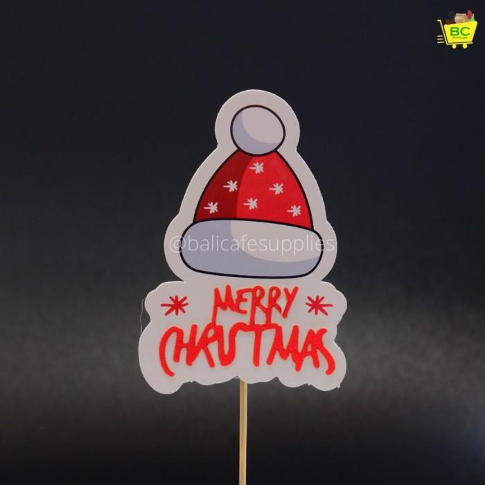 Gambar Cake Topper Christmas Edition - Topper Edisi Natal - Christmas Hat dari Bali Cafe Supplies undefined Tokopedia