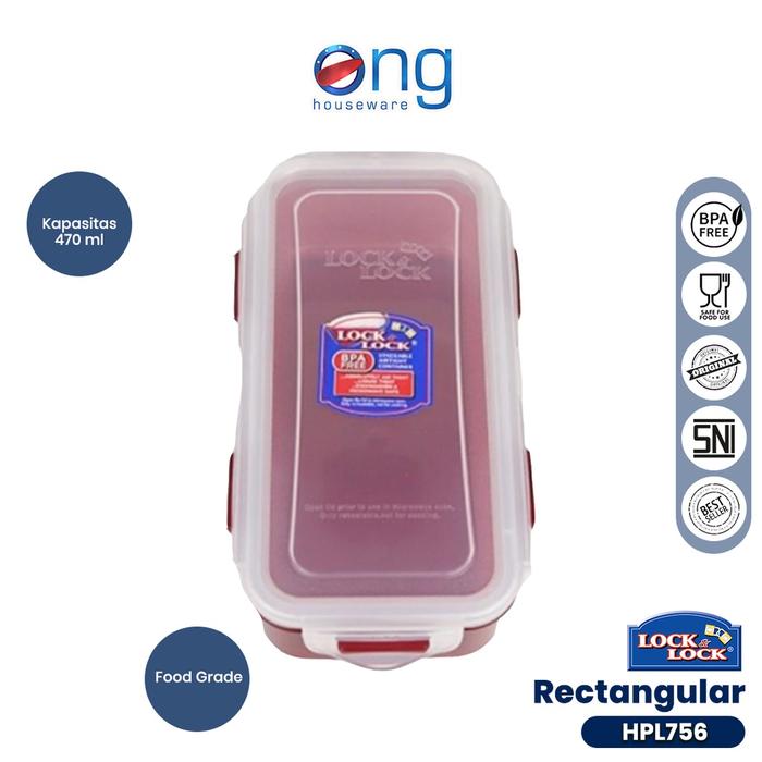 Gambar Kotak Lunch Box Tempat Makan Rectangular Tanpa Sekat 470ml 470 ml Lock dari Raja Murah OS undefined Tokopedia