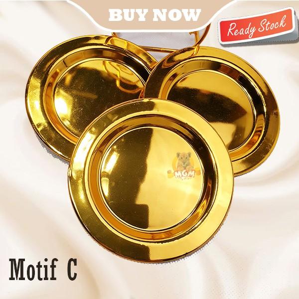 Gambar Stand with Piring Buah kurma Stainless Emas kue permen Gold 6pc set - Motif C dari Gudang BIO undefined Tokopedia