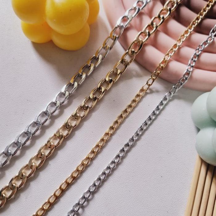Gambar Rantai Meteran Bahan Titanium Anti Karat Bahan Aksesoris Craft - Gold, 4x6 oval dari RAGrosirOlshop1 undefined Tokopedia