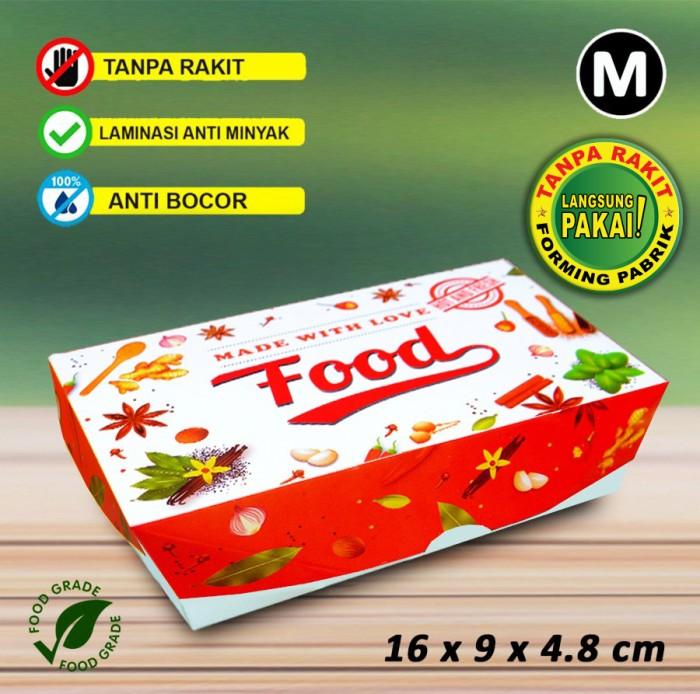 Gambar Lunch Box Paper FOOD - MERAH| (M) Medium dari Aneka Supplier 212 undefined Tokopedia