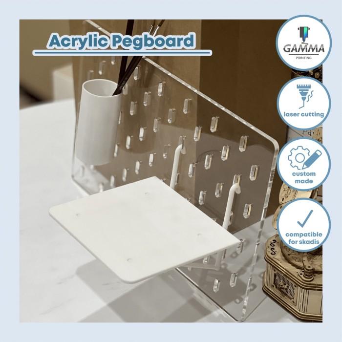 Gambar Papan Berlubang Pegboard Akrilik / Acrylic Gamma - Horizontal, 20x20 dari Gamma Printing undefined Tokopedia
