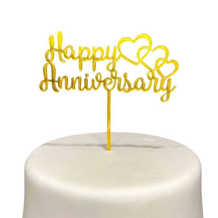 Gambar Topper Kue Akrilik Anniversary - Acrylic Cake Topper - Gold105 dari Bali Cafe Supplies undefined Tokopedia