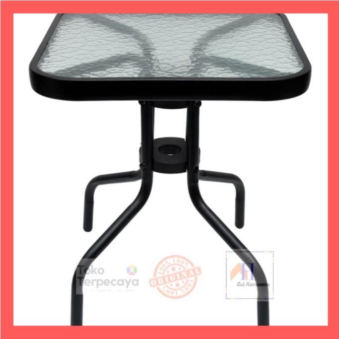 Gambar Meja Teras/Meja Outdoor/Meja sisi/Meja Minimalis/Meja Kaca - Kotak Hitam, Meja Teras dari TokooQ_NEW undefined Tokopedia