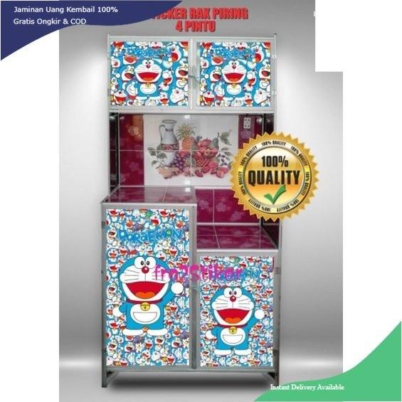 Gambar WALLPAPER STIKER LEMARI RAK PIRING 4 PINTU MOTIF DORAEMON WYNSTAR - Dora5, 75x35 dari wynstar undefined Tokopedia