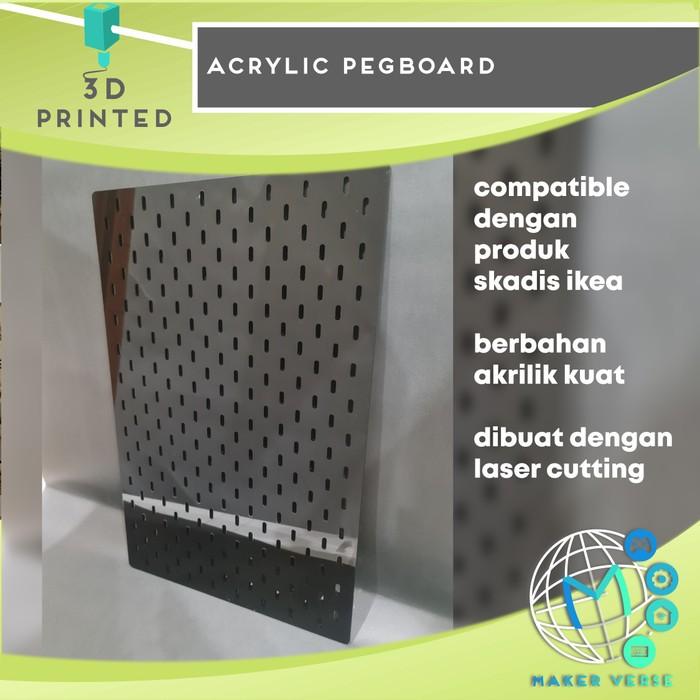 Gambar Pegboard Akrilik / Acrylic Gantung Tembok Papan Berlubang - Putih Vertical, 50 x 50 dari Maker Verse undefined Tokopedia