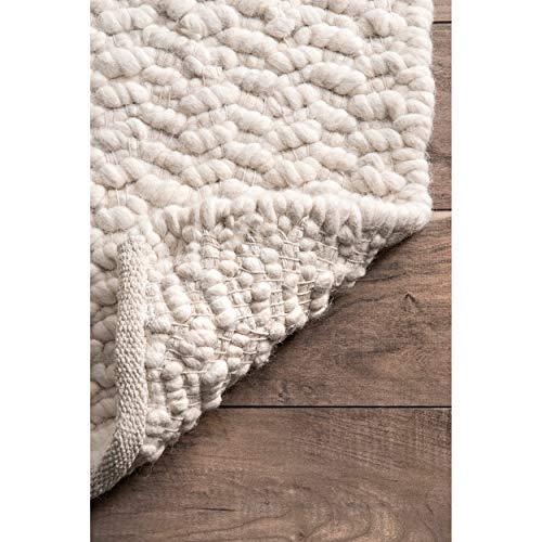 Gambar nuLOOM Glendora Chevron Wool Area Rug, 7 ft 6 in x 9 ft 6 in, Ivory dari Home and Kitchen USA undefined Tokopedia