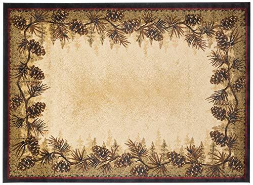 Gambar Rustic Lodge Pine Cone Border Brown 5x7 Area Rug, 53x73 dari Home and Kitchen USA undefined Tokopedia