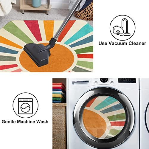 Gambar STARUIA Retro Sun Boho Rug for Bedroom,4 x 47 Hexagon dari Home and Kitchen USA undefined Tokopedia