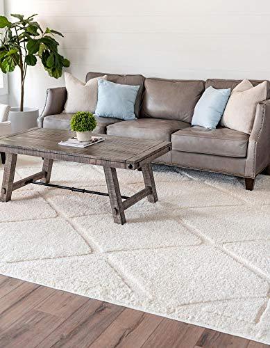 Gambar Rugs.com Lattice Shag Collection Rug4x6 Ivory Shag Rug,Ivory 1 dari Home and Kitchen USA undefined Tokopedia