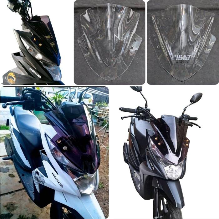 Gambar Visor Honda Beat Street - Windshield Motor Bening Smoke Hitam - braket+baut4pcs dari LANGIT VARIASI INDONESIA undefined Tokopedia