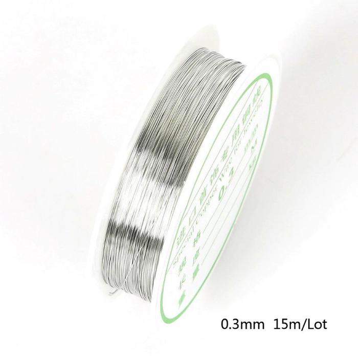 Gambar 25 Meter Kawat Tembaga Aksesoris 0.3mm Kawat Manik Manik - Silver, 0.3 dari vanimelo undefined Tokopedia