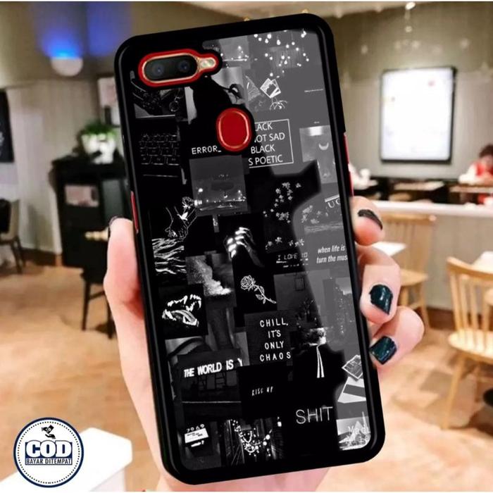 Casing Custom Hardcase Oppo A5s A7 A12 A11K F9 AesThetic Black Case 10,  A5s/A7