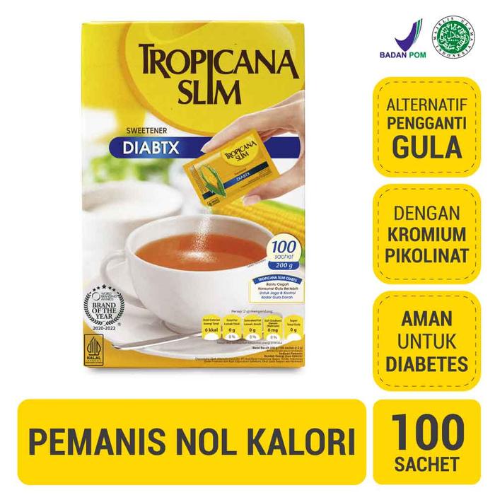 Gambar Tropicana Slim Sweetener Diabtx 100 Sachet - Pemanis untuk Diabetesi dari tokomajujayaaa undefined Tokopedia