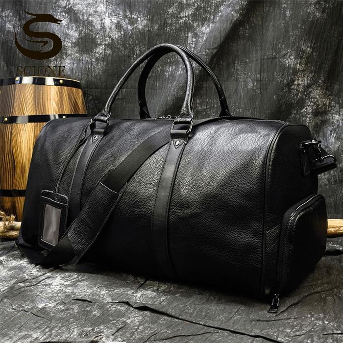 Jual PREORDER Men Genuine Leather Travel Bags Large Capacity