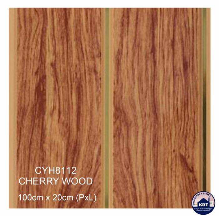 Gambar KRT CEILING PVC WALL PANEL PLAFON Motif Kayu Wallpaper Gypsum Panel - CHERRY WOOD dari Karya Rumah Tangga undefined Tokopedia