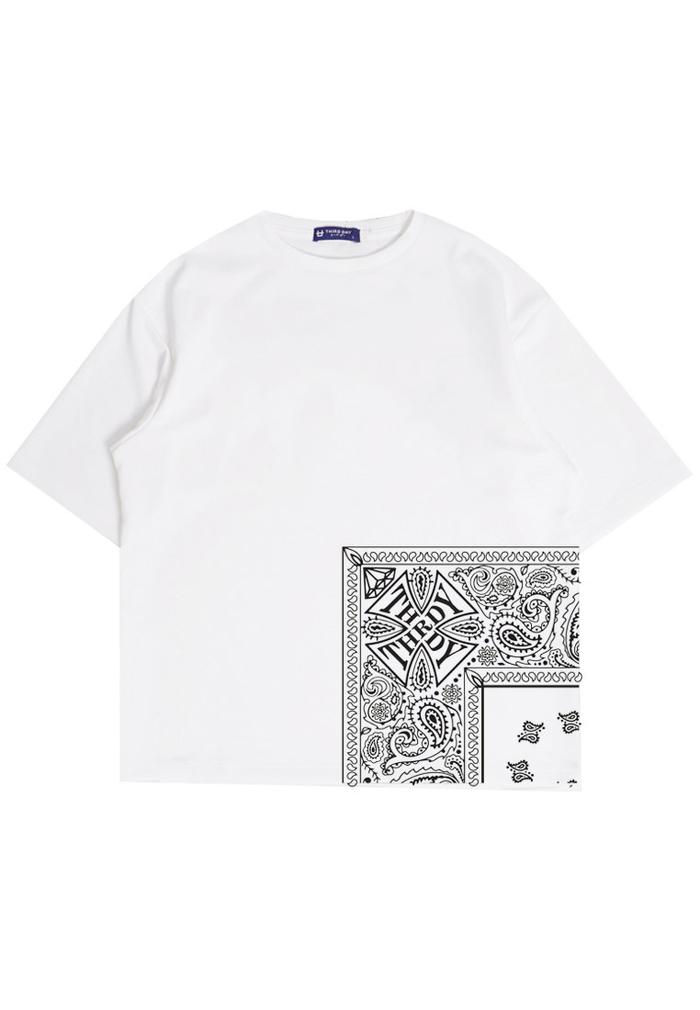 Gambar Third Day MTM56 kaos oversize couple scuba batik paisley putih - S dari THIRD DAY Kota Bandung Tokopedia