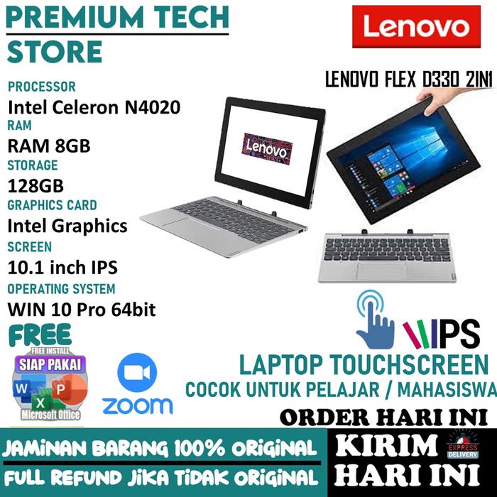 Jual Lenovo D330 Flex 2in1 Touchscreen Intel N4020 8GB 128GB 256GB