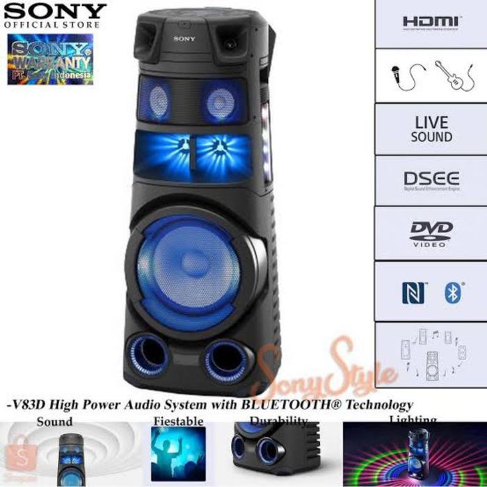 Sony Karaoke Bluetooth Speaker Hifi High Power Audio System Mhc-v83d