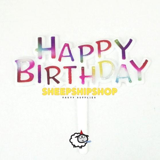 Gambar CAKE TOPPER MINI /Cake Topper Happy Birthday/Hiasan kue Happy Birthday - HBD Rainbow dari SheepShipShop undefined Tokopedia