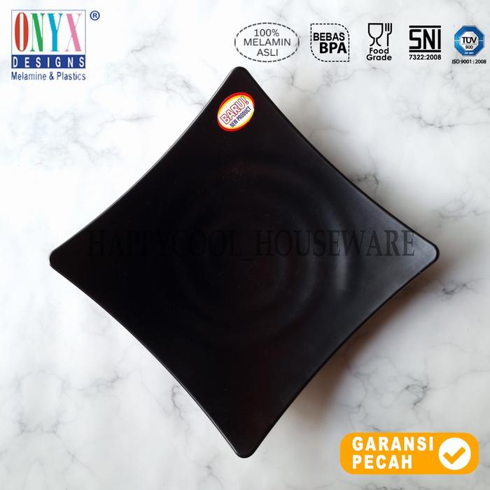 Gambar ONYX Cosmic Series Plate Sq Dinner 7.5in | Piring Melamin Kotak 18,5cm - 7,5" Hitam dari HappyCool Houseware undefined Tokopedia
