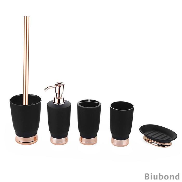 Gambar 5 Pieces Bathroom Accessories Set Nordic Style Toothbrush Holder - Black dari CAHAYA 80 ID undefined Tokopedia