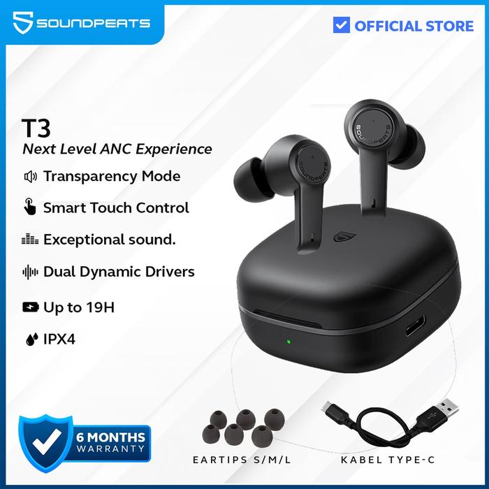 Soundpeats T3 Active Noise Cancelling True Wireless Earbuds