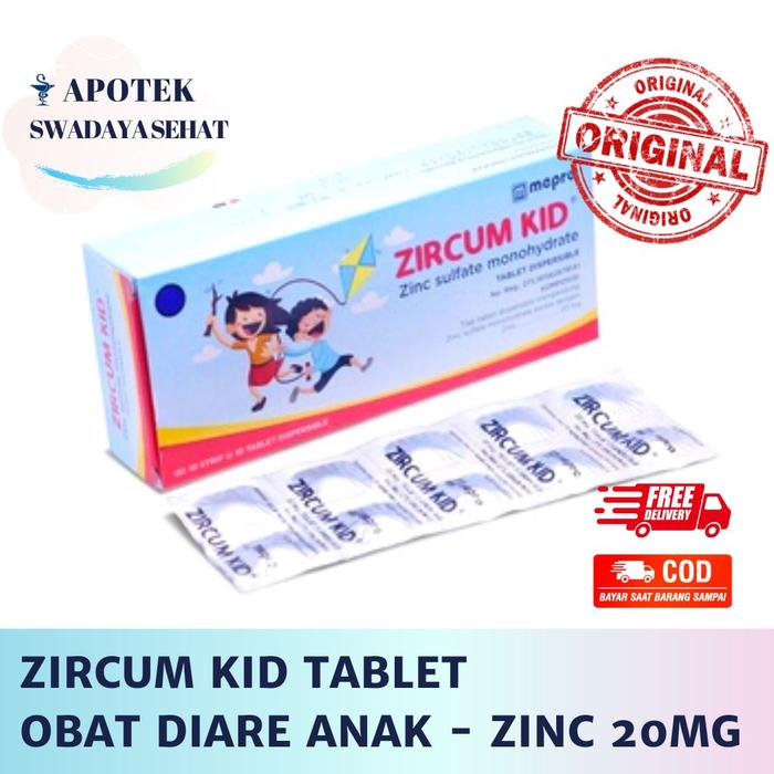 Gambar ZIRCUM KID Tablet - Obat Zinc 20 MG Zink Terapi Diare - 4 TABLET dari BioLife.id undefined Tokopedia