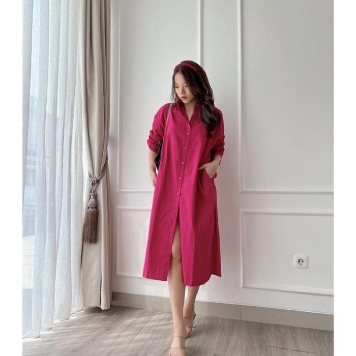 Gambar LAYS TUNIK PREMIUM 2156 (OUTER KEMEJA FRIENDLY) - Fuschia dari siusfashion undefined Tokopedia