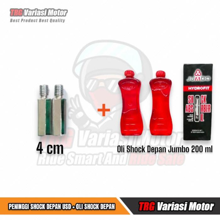 Gambar Peninggi Shock Depan CRF KLX DTracker USD Universal Satu Set Plus Oli Shock Depan Jumbo 200 ml - 4cm, Minerva-Viar dari TRG Variasi Motor undefined Tokopedia