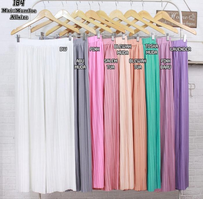 Gambar BAWAHAN KULOT PLISKET CELANA CEWE CEWEK WANITA PEREMPUAN IMPORT KOREA - Putih dari TBRC undefined Tokopedia