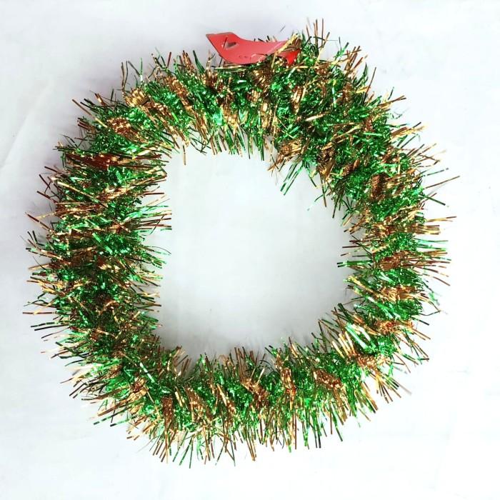 Gambar GROSIR Slinger Tinsel Murah Dekorasi Idul Fitri Natal Lebaran Parcel - HIJAU GOLD dari Grosir Sukses Jakarta undefined Tokopedia