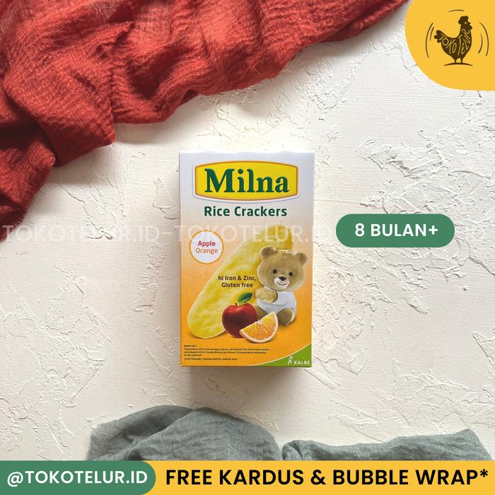 Gambar MILNA - Rice Crackers | Biskuit Bayi Cemilan Snack Bayi (8+bulan) - Apple Orange dari TokTel ID undefined Tokopedia