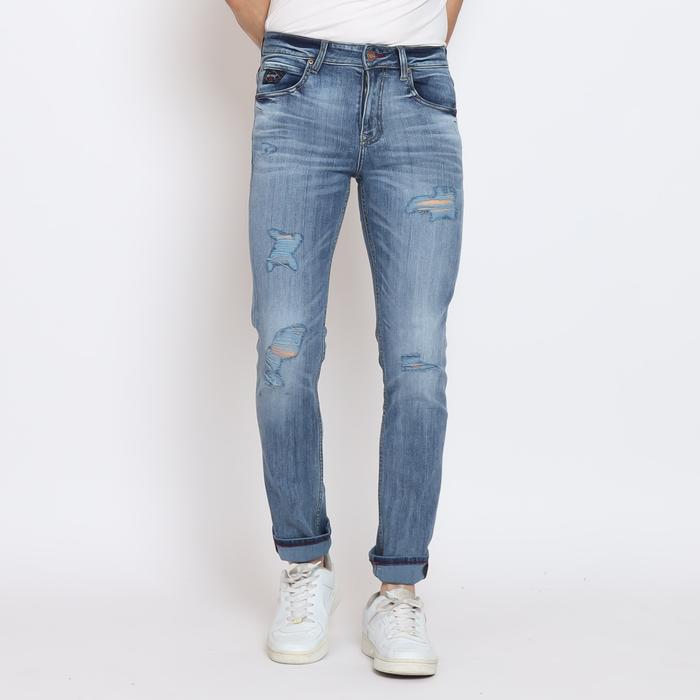 Gambar Papperdine Jeans 611 Medium Indigo DT Slim Fit 11.5 OZ Stretch - 31 dari Papperdine Jeans undefined Tokopedia