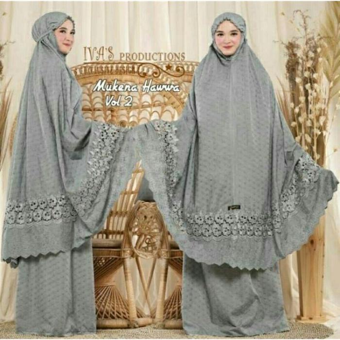 Gambar Mukenah HAWWA Katun Paris Bintik Renda Tille Cantik Untuk Dewasa - GREY, JUMBO dari zamron izamrudin 83 undefined Tokopedia