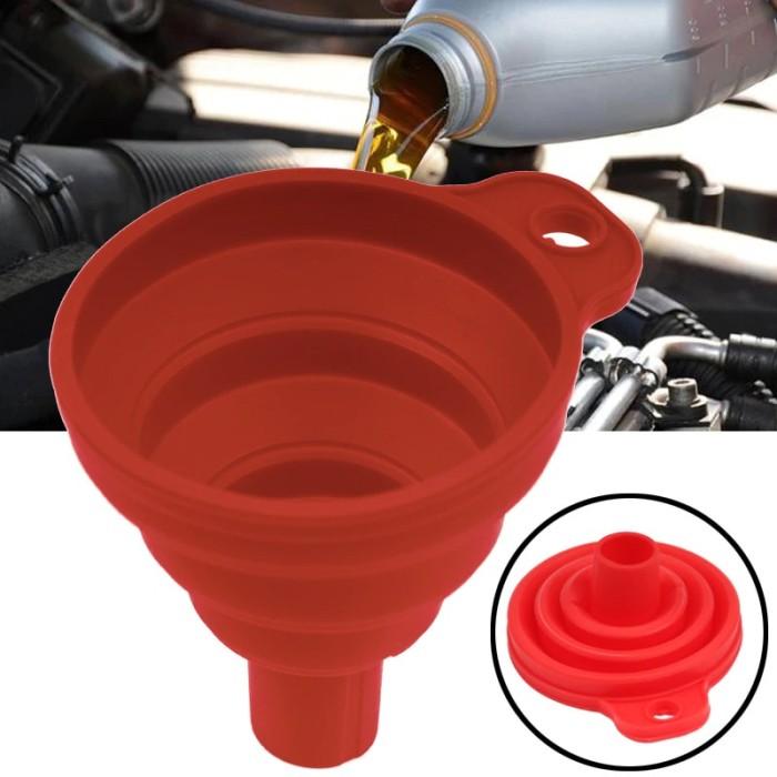 Gambar Corong Lipat Air Minyak Bensin Kendaraan Collapsible Carzkool Silicone - Merah dari citypro.id undefined Tokopedia