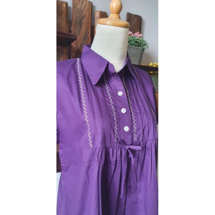 Gambar BAJU HAMIL KEMEJA PURPLE | LENGAN PANJANG & PENDEK | TERSEDIA KANCING - Ungu dari TOKO SEJAHTERAMANDIRI undefined Tokopedia