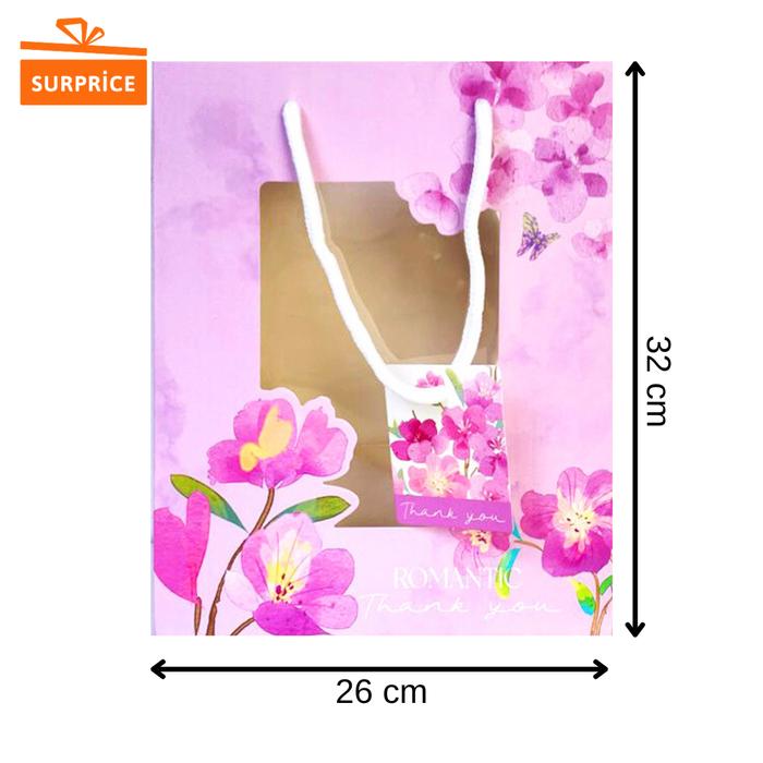 Gambar Surprice Paperbag Tali Motif Bunga 26x32x12cm / Tas Kado Motif Bunga - Romantic UnguM dari Surprice Store undefined Tokopedia