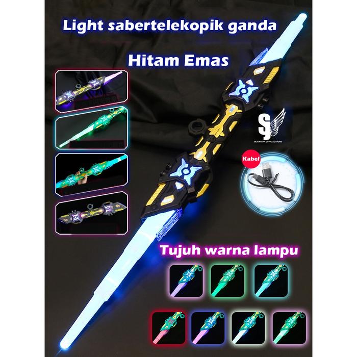 Gambar Pedang Mainan Star Wars 2 IN 1 Mainan Pedang Power rangers - Hitam Emas dari QH.ID undefined Tokopedia