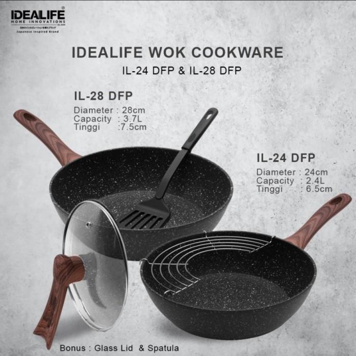 Gambar IDEALIFE Deep Frypan - Panci Penggorengan 24 / 28 cm IL-24DFP IL-28DFP - 24 cm - 28 cm dari Sajun Electronic Tangerang undefined Tokopedia