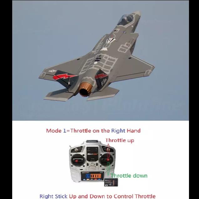 Gambar RC Airplane F-35 lightning 70mm V3 RC plane jet model RTF, NO battery - Mode 1 dari Gyuh Store undefined Tokopedia