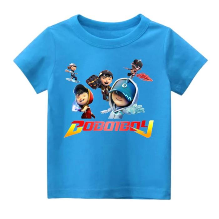 Gambar Baju Kaos Anak Laki Motif Boboboi Team Umur 2-10 petir angin air api - Biru, Size 8 dari vinskids undefined Tokopedia