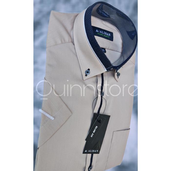 Gambar ALISAN  Kemeja Polos Lengan Pendek - Kombinasi - Slim Fit - C #1, 14 dari ALISAN Store Jakarta undefined Tokopedia