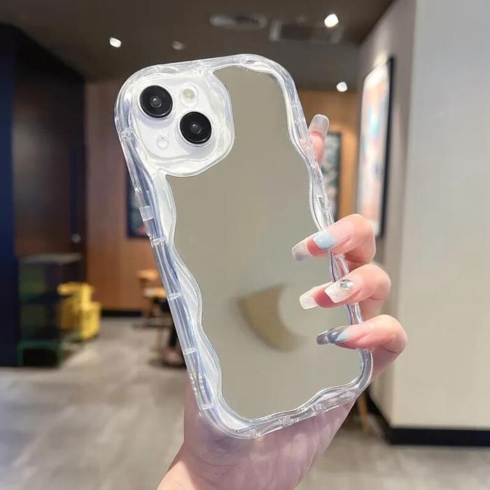Gambar NEW MIRROR WAVY For iPhone 13 14 14+ 15 15+ Plus Pro Max case kaca - Clear, iPh 15 Pro dari Casing handphone murah undefined Tokopedia