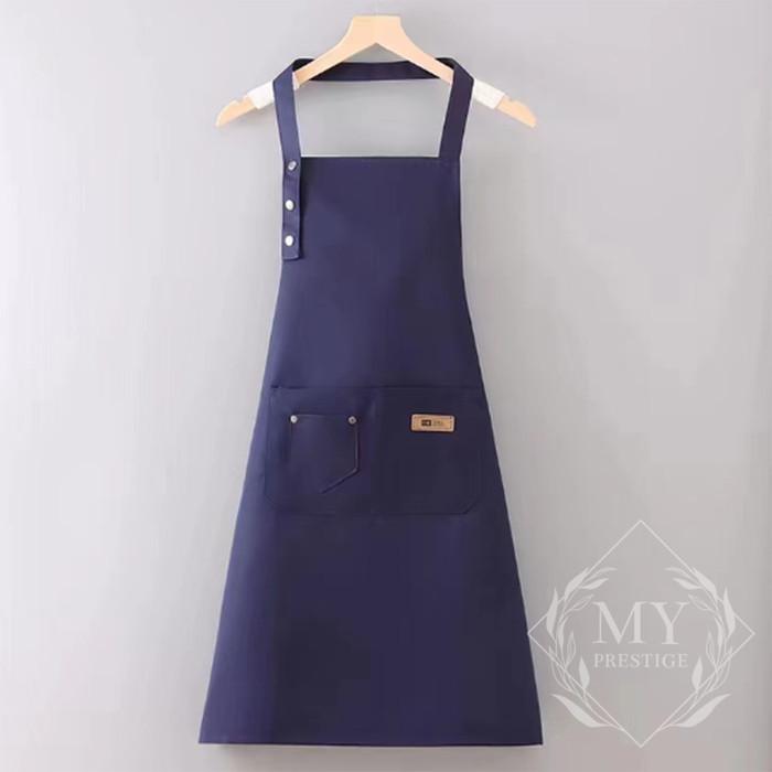 Gambar CELEMEK APRON Barista Kopi Chef Dapur Restoran Waterproof Anti Air - Biru Gelap dari MY PRESTIGE undefined Tokopedia