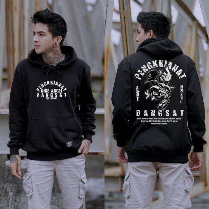 Gambar Hoodie sweater pria wanita distro BGST pria wanita - bgst Black,  XL dari JacketID Collection undefined Tokopedia