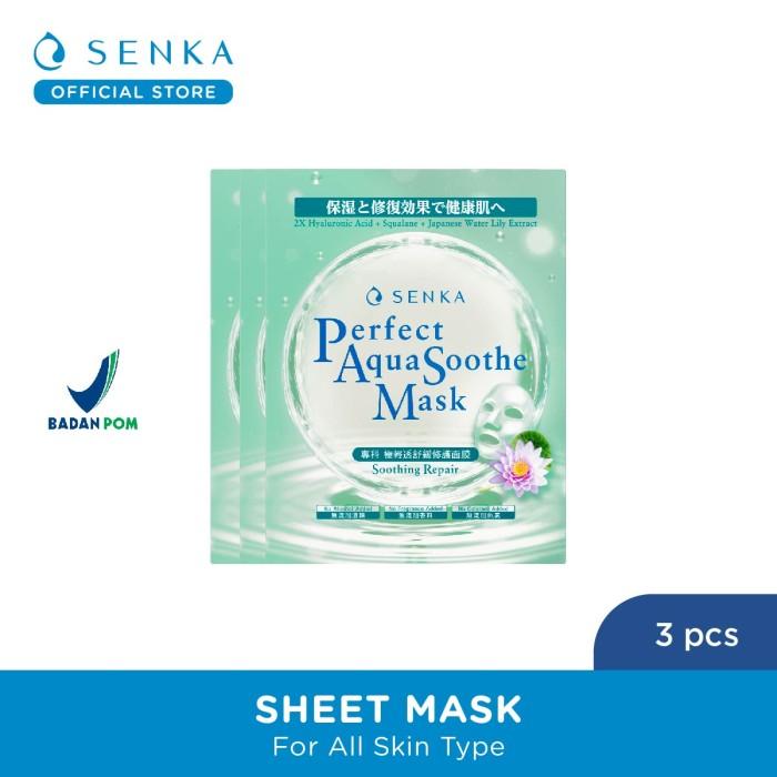 Gambar Senka Perfect Aqua Soothe - Shooting Repair Sheet Mask 3pcs dari Senka by FineToday undefined Tokopedia